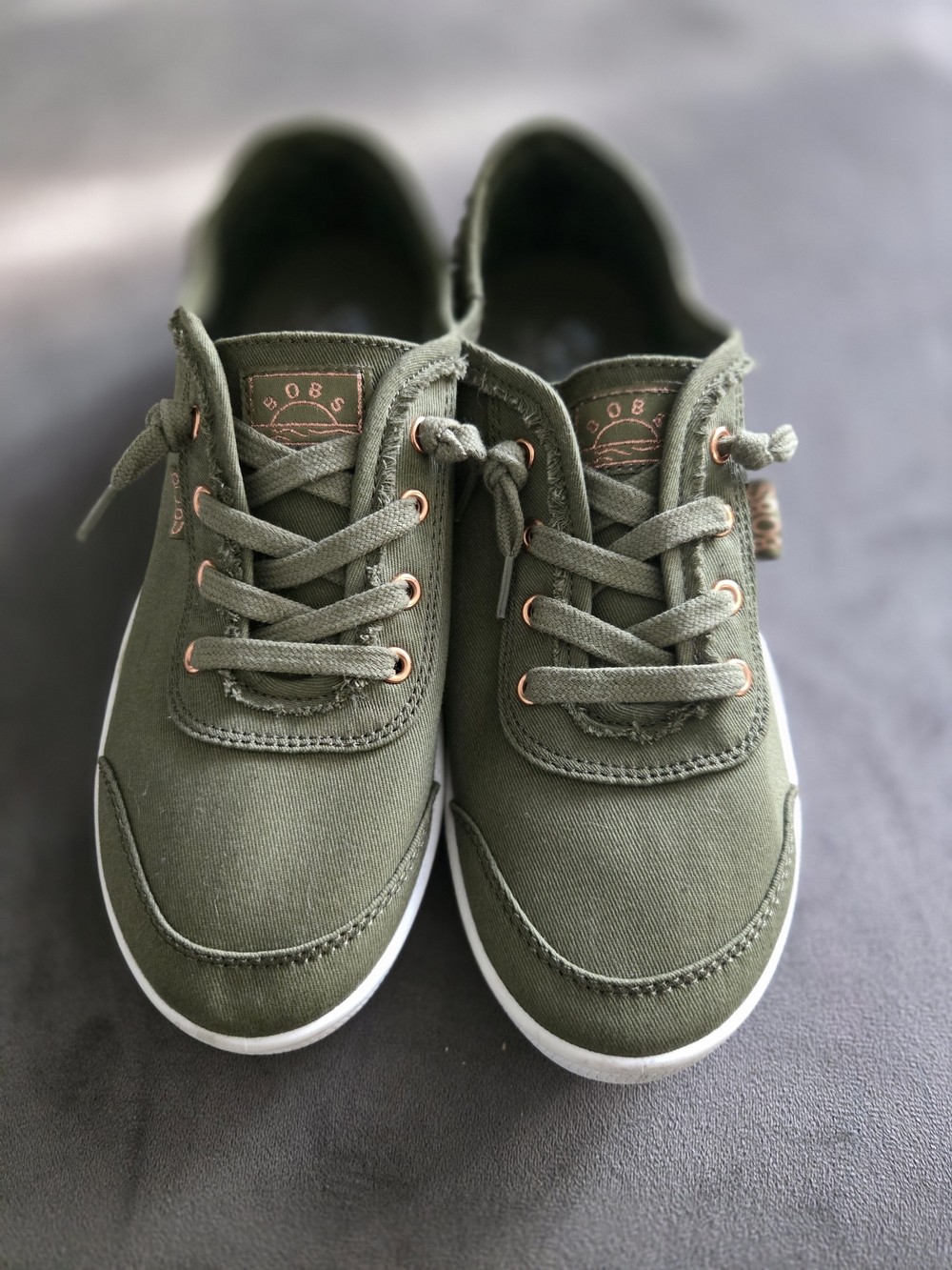 Skechers Kids Olive Canvas Lace-Up Sneakers